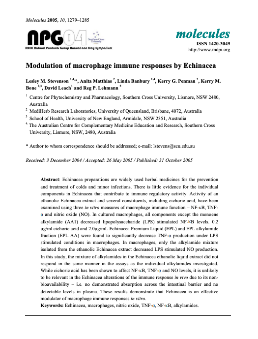 Stimulation des macrophages et augmentation de la réponse immunitaire.