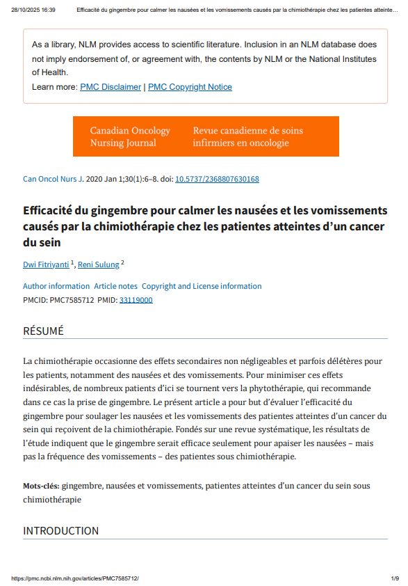 Anti-nausées (Chimiothérapie) 